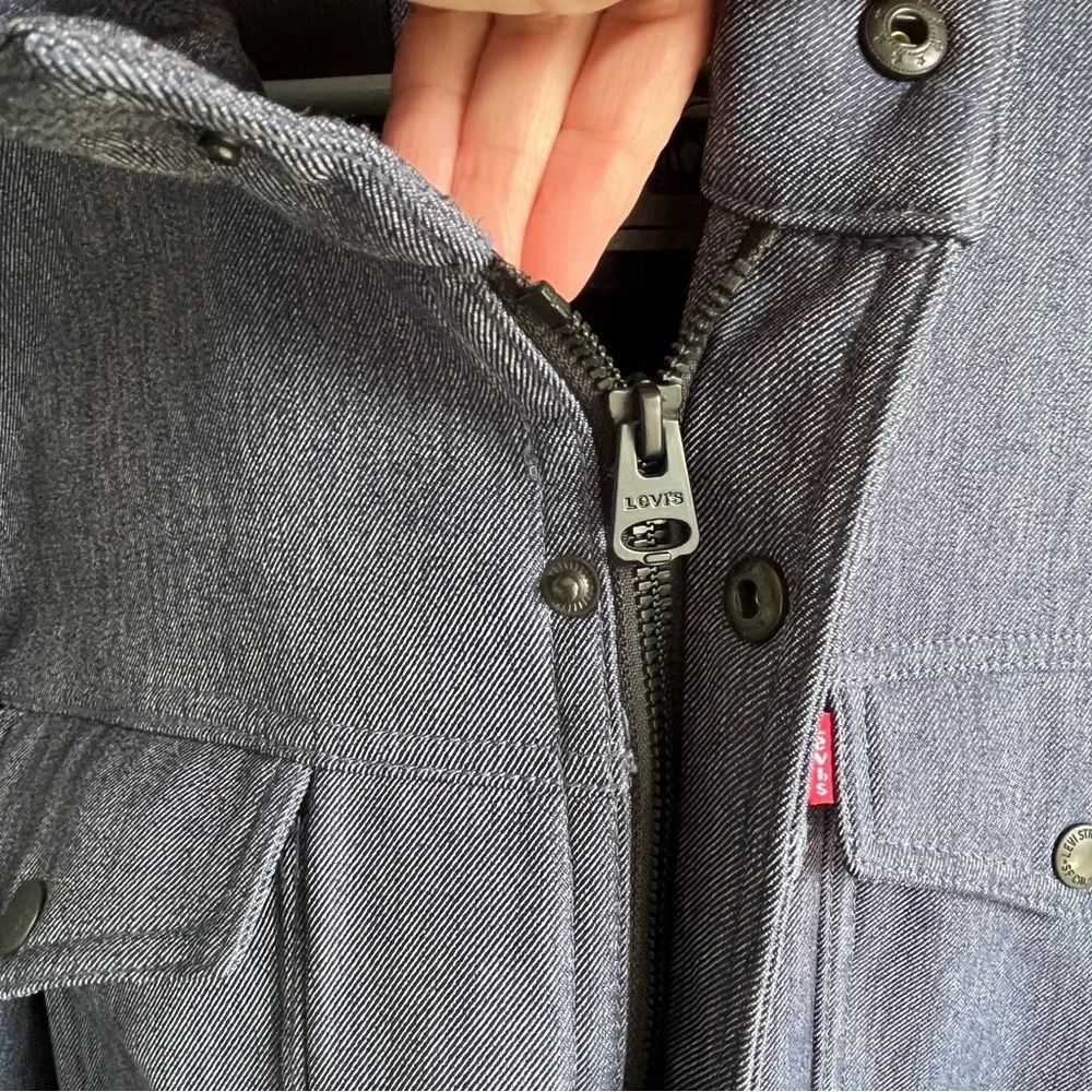 Levi's Men’s XXL Trucker Soft Shell Blue Denim Streetwear Western Style Jacket - Picture 12 of 14